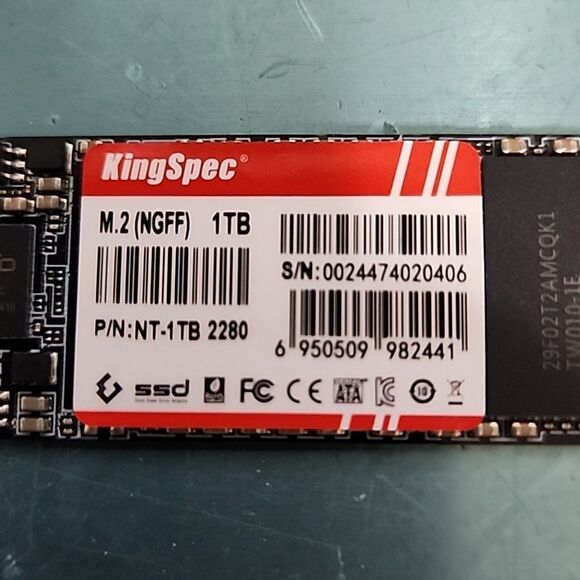 SSD M.2 2280 SATA 3 NGFF 1TB 6GB/S Desktop Laptops Notebook AIO PC - Picture 2 of 2